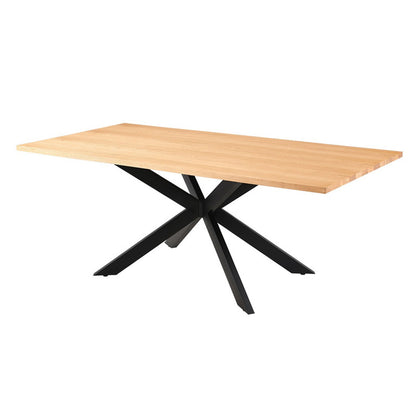 Barlow 200cm Timber Dining Table - Natural/Black
