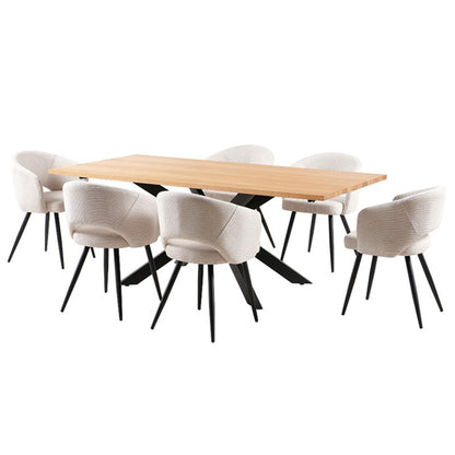 Barlow 200cm Timber Dining Table - Natural/Black