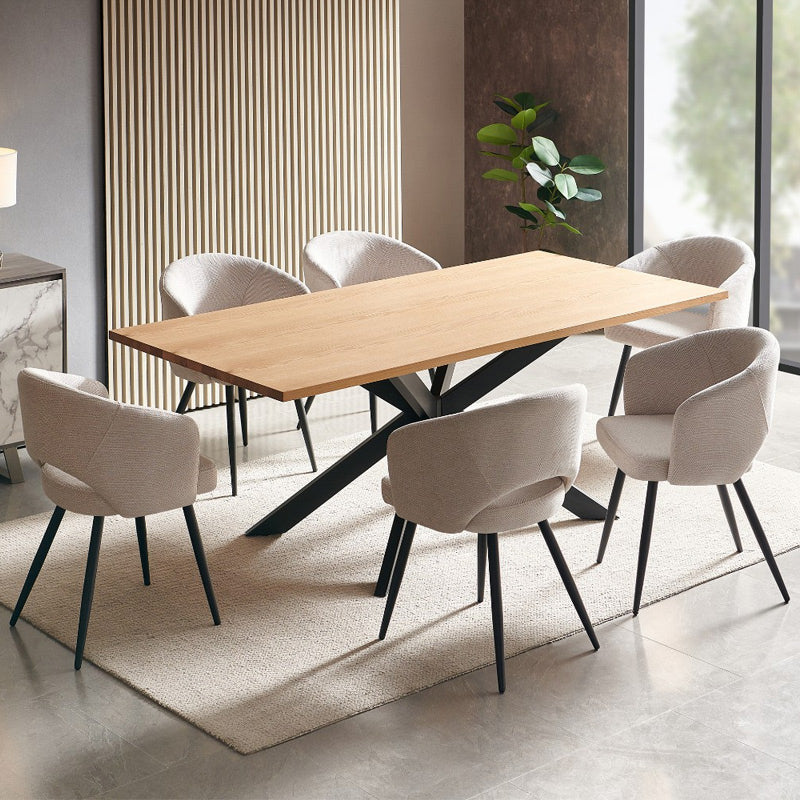 Barlow 200cm Timber Dining Table - Natural/Black