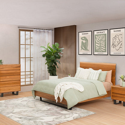 Baxter Queen Timber Bed - Blackwood