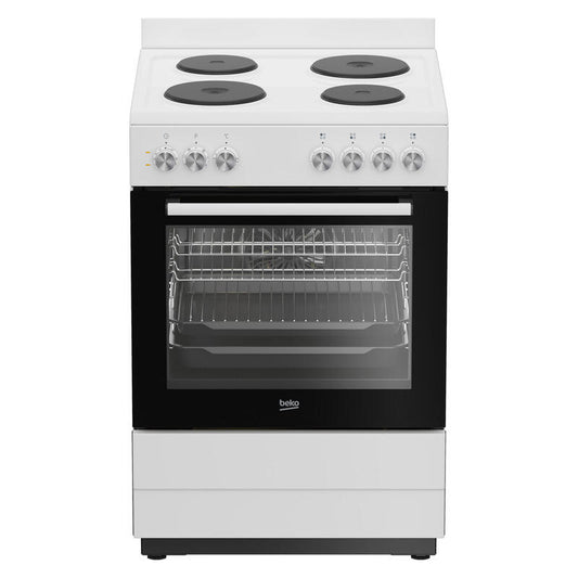 Beko 60cm Freestanding Oven with 4-Zone Hotplate Cooktop - White