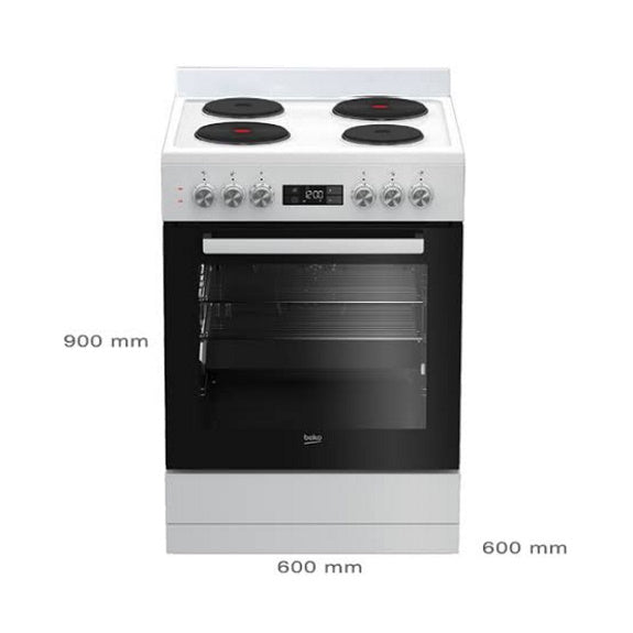 Beko 60cm Electric Upright Cooker - White