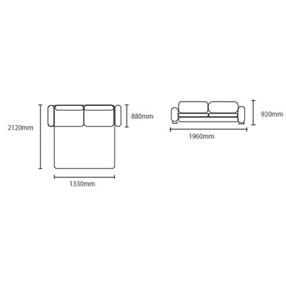 Billy 3 Seater Fabric Sofa Bed - Steel Blue