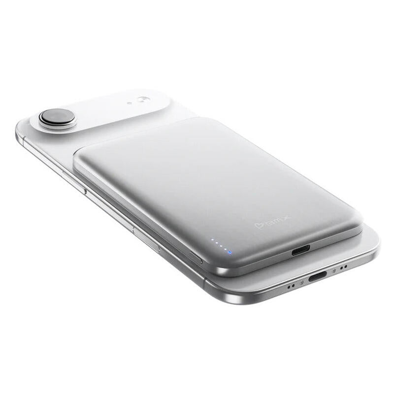 BMX 5,000mAh SolidSafe Air Magnetic Power Bank - Silver - 20W, Qi2 Wireless