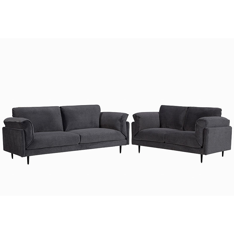 Bodhi 3 Seater Sofa Lounge - Dark Grey Fabric
