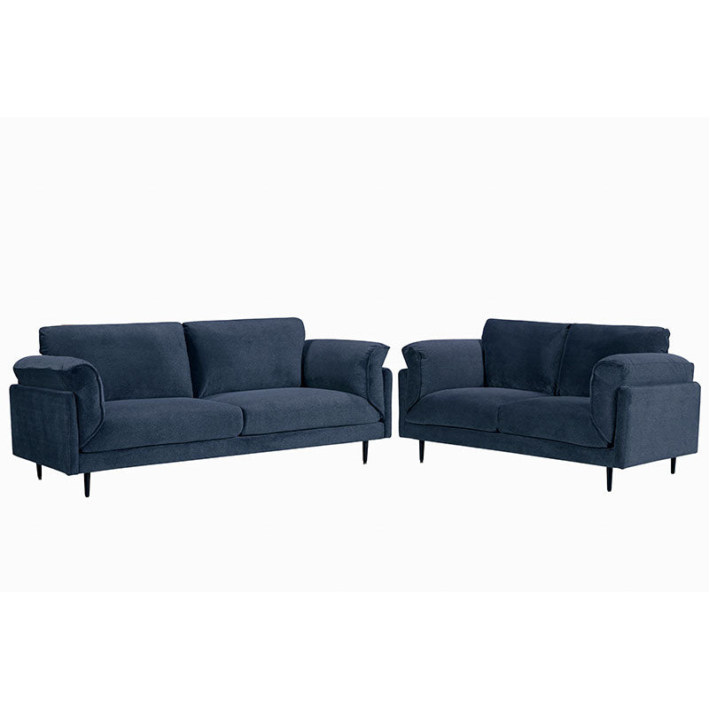 Bodhi 3 Seater Sofa Lounge - Navy Blue Fabric