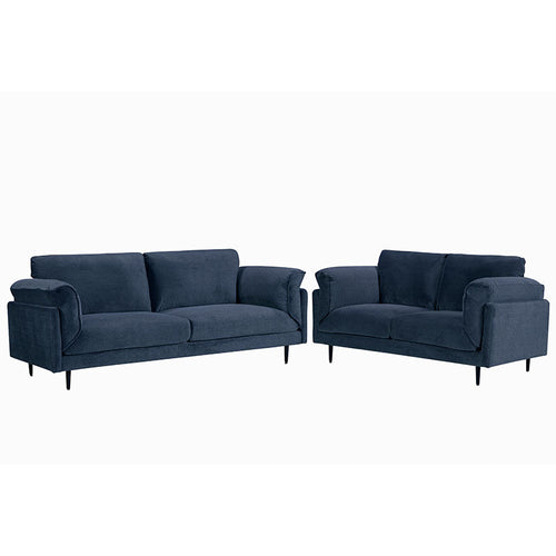 Bodhi 2 Seater Sofa Lounge - Navy Blue Fabric