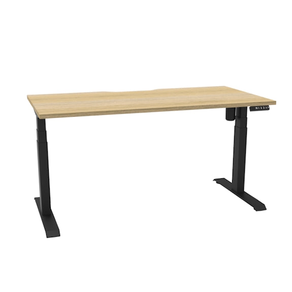 Boost Light Height Adjustable Sit/Stand Desk - Oak/Black
