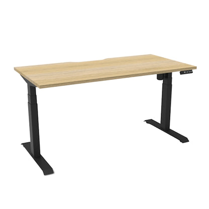 Boost Light Height Adjustable Sit/Stand Desk - Oak/Black