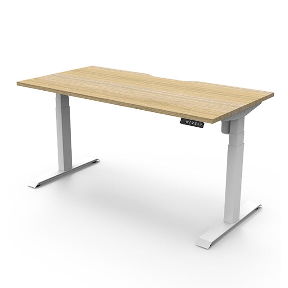 Boost Light Height Adjustable Sit/Stand Desk - Oak/White