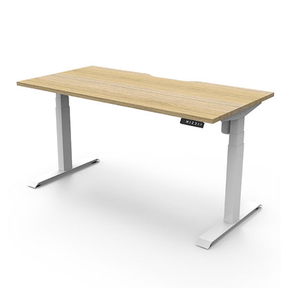 Boost Light Height Adjustable Sit/Stand Desk - Oak/White