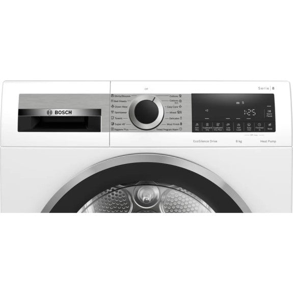 Bosch 8kg Heat Pump Condenser Dryer - White (Series 8)