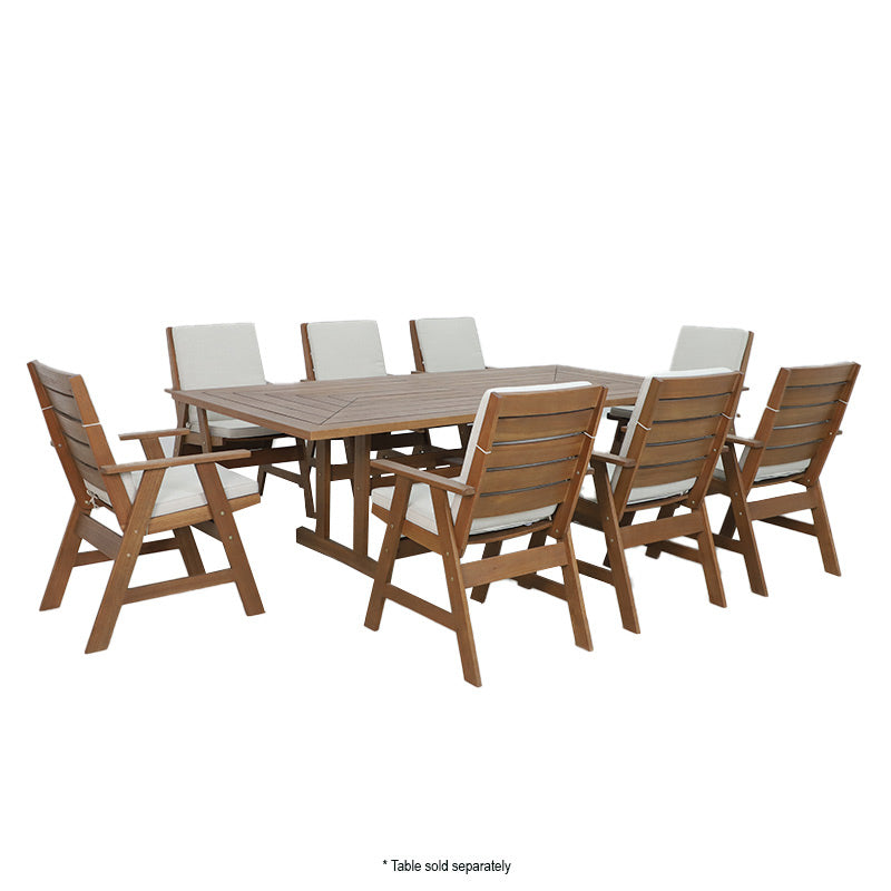 Botania Outdoor Timber Dining Chair - Karri Gum/ Light Brown