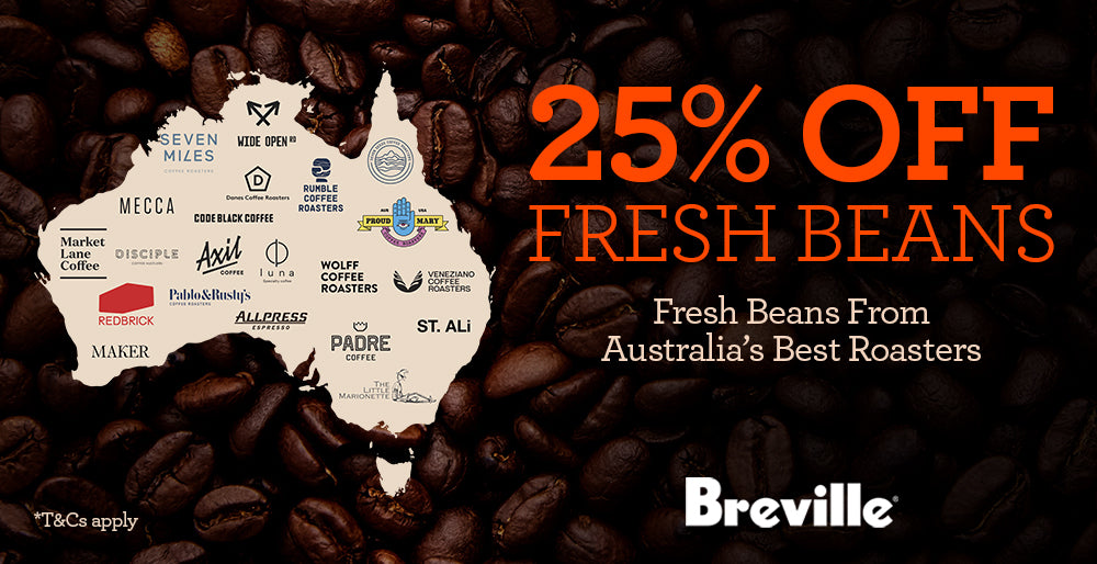 Bonus Beans & 25% off next bean order with Breville Coffee Machines