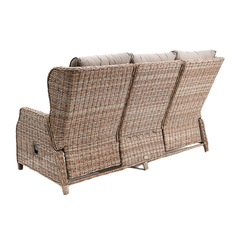 Buenos Aires 4 Piece Outdoor Recliner Sofa Set with Lift Ceramic Tabletop - Marina/Taupe