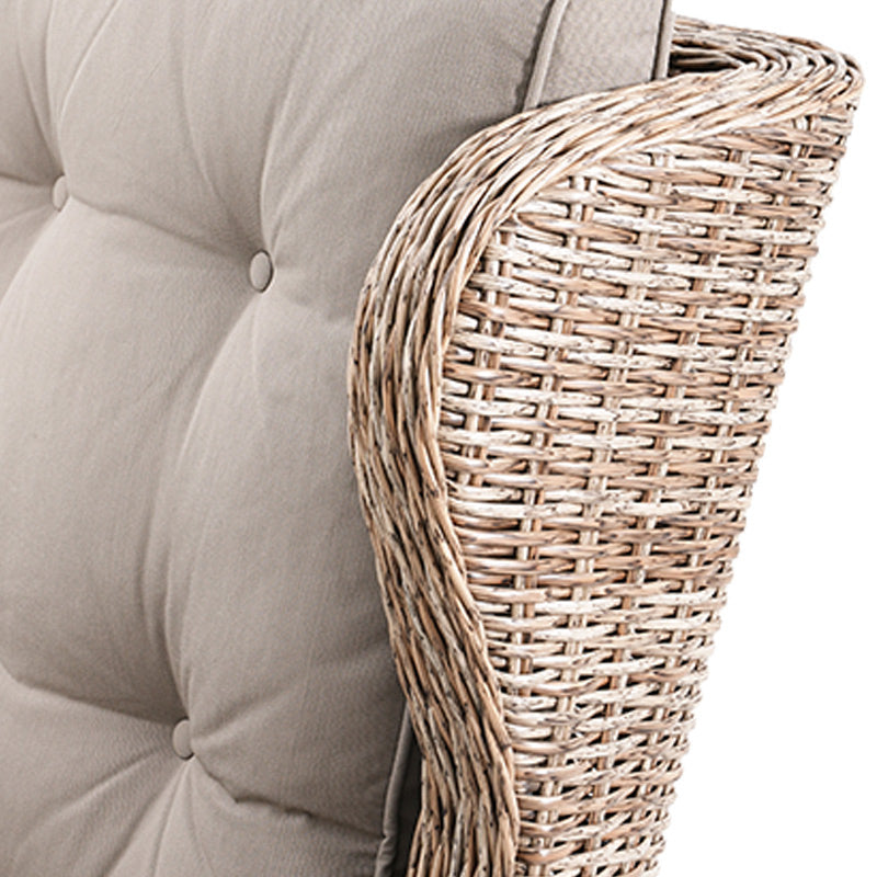 Buenos Aires 4 Piece Outdoor Recliner Sofa Set with Lift Ceramic Tabletop - Marina/Taupe