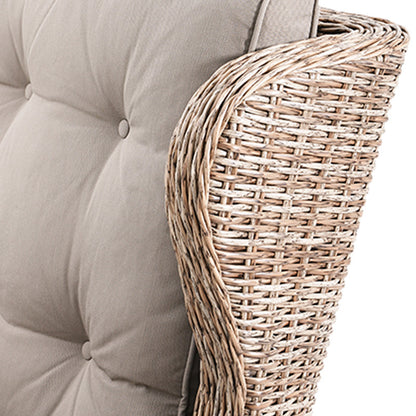 Buenos Aires 4 Piece Outdoor Recliner Sofa Set with Lift Ceramic Tabletop - Marina/Taupe