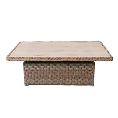 Buenos Aires 4 Piece Outdoor Recliner Sofa Set with Lift Ceramic Tabletop - Marina/Taupe