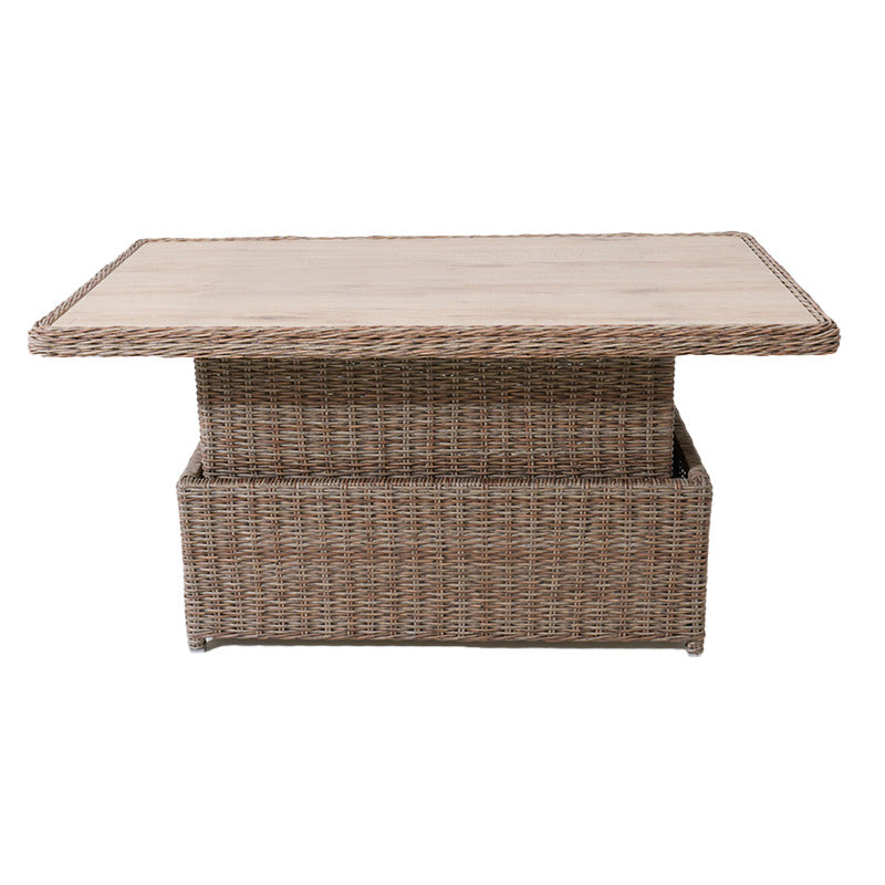 Buenos Aires 4 Piece Outdoor Recliner Sofa Set with Lift Ceramic Tabletop - Marina/Taupe