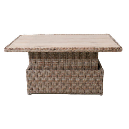 Buenos Aires 4 Piece Outdoor Recliner Sofa Set with Lift Ceramic Tabletop - Marina/Taupe