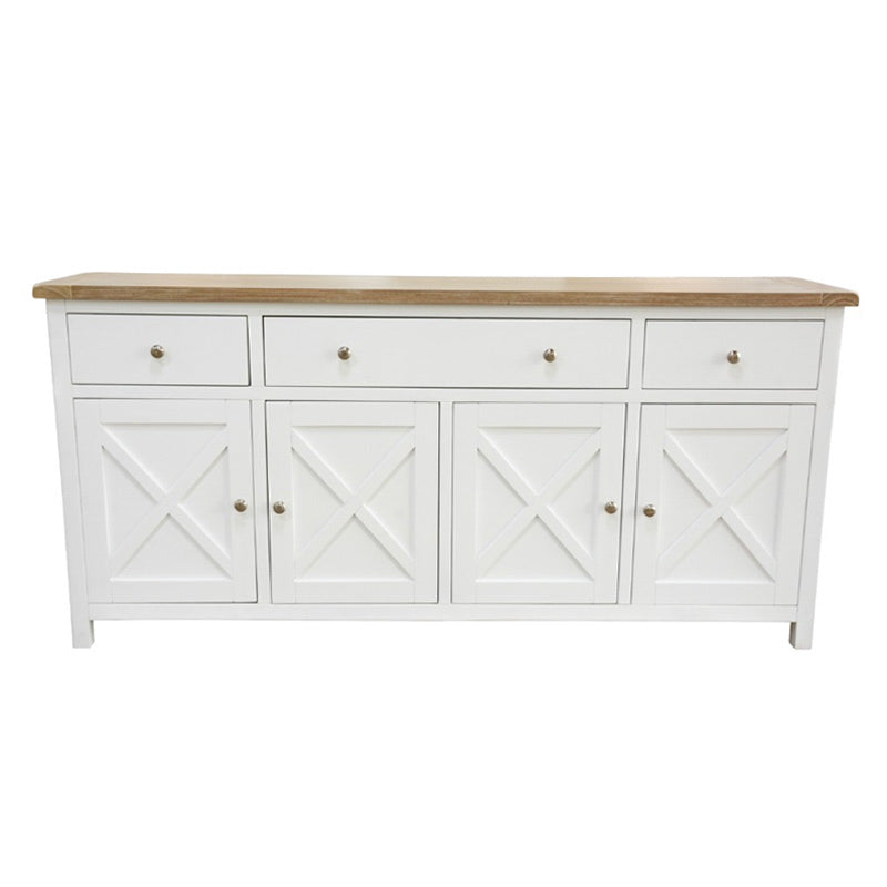 Shellwood 1800mm Timber Buffet - White/Light Oak