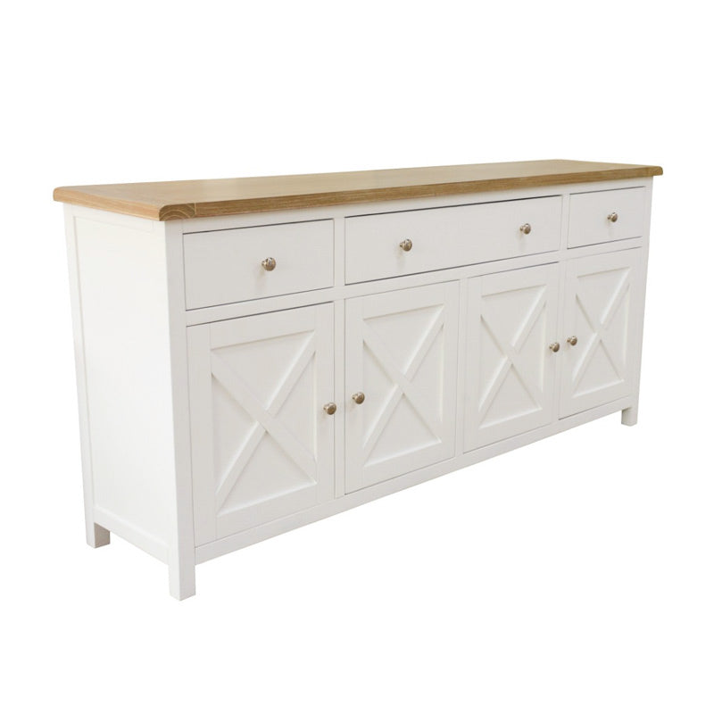 Shellwood 1800mm Timber Buffet - White/Light Oak