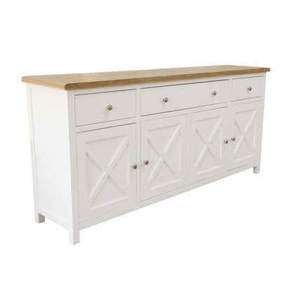 Shellwood 1800mm Timber Buffet - White/Light Oak