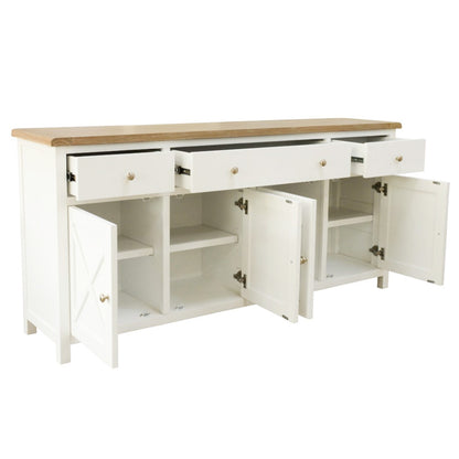Shellwood 1800mm Timber Buffet - White/Light Oak