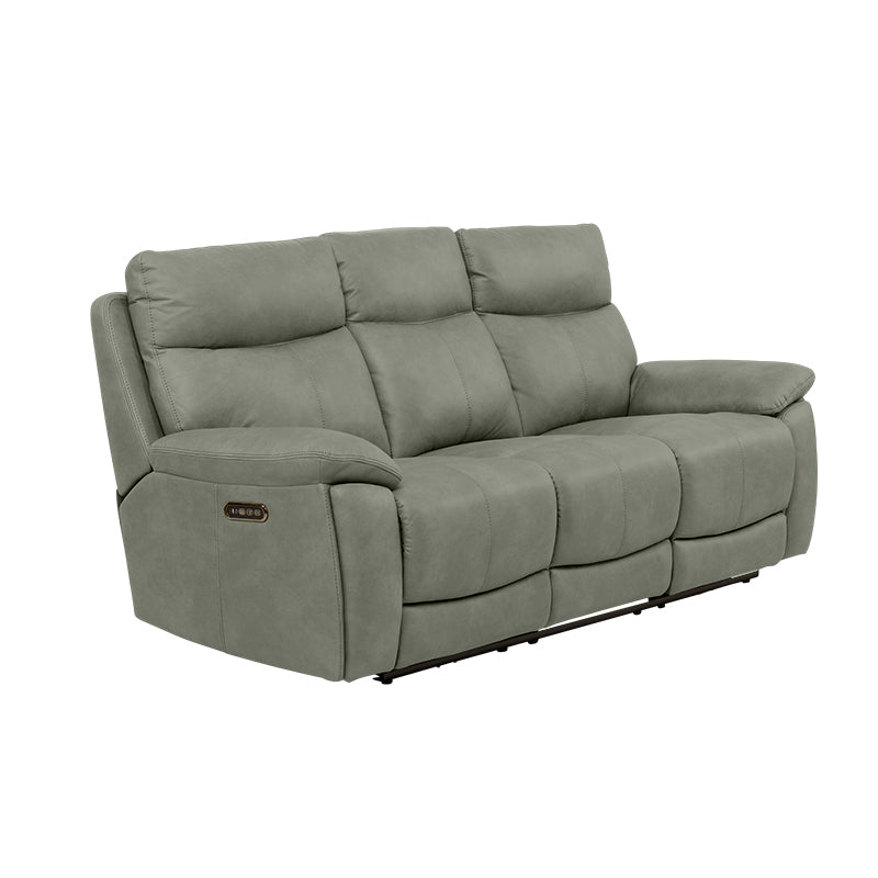 California 3 Seater Electric Fabric Recliner Sofa - Olive