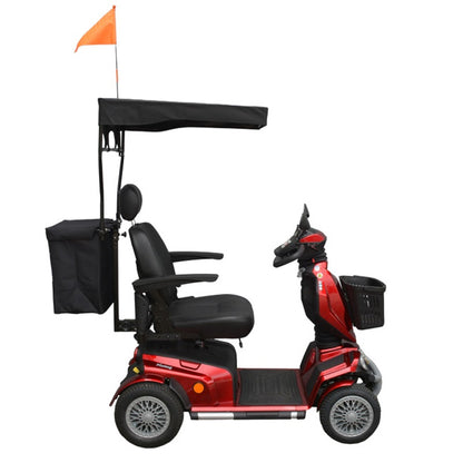 Top Gun Scooter Accessory Canopy, Bag and Flag - Black/Orange Red Flag