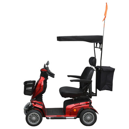Top Gun Scooter Accessory Canopy, Bag and Flag - Black/Orange Red Flag
