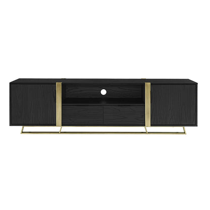 Capri 1800mm Entertainment Unit - Black Oak/Gold