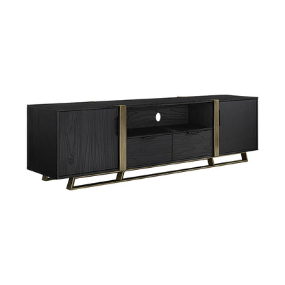 Capri 1800mm Entertainment Unit - Black Oak/Gold