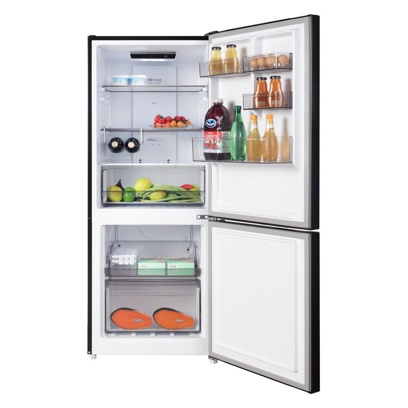 CHiQ 283L Bottom Mount Fridge Freezer - Black Steel