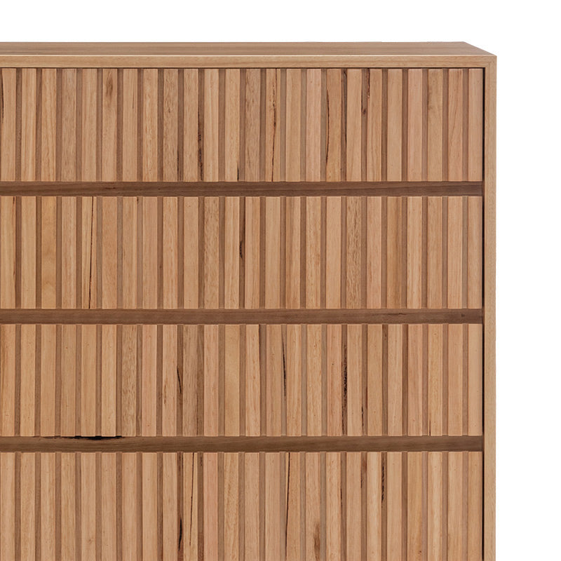 Cleo 4 Piece King Timber Bedroom Suite - Messmate/Natural