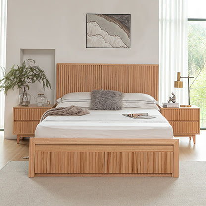 Cleo 4 Piece Queen Timber Bedroom Suite - Messmate/Natural