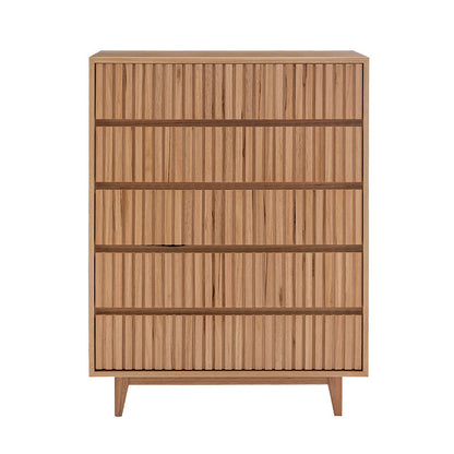 Cleo 4 Piece Double Timber Bedroom Suite - Messmate/Natural