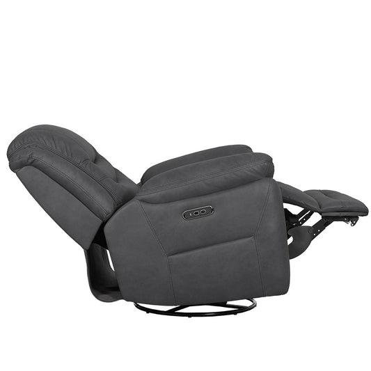 Cleveland Electric Recliner Fabric Armchair with Swivel & Glide - Dark Grey