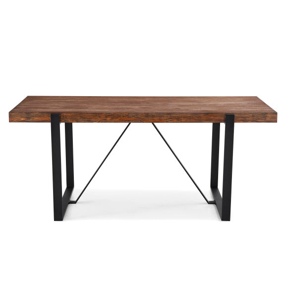 Cottage 240cm Timber Veneer Dining Table - Rustic Pine/Black