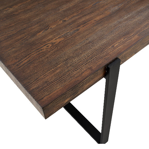 Cottage 240cm Timber Veneer Dining Table - Rustic Pine/Black