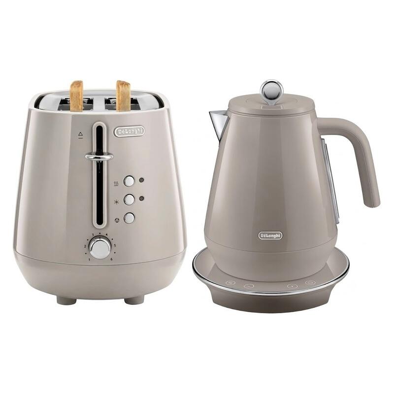 DeLonghi Eclecttica 1.7L Kettle and 2 Slice Toaster Breakfast Pack - Beige