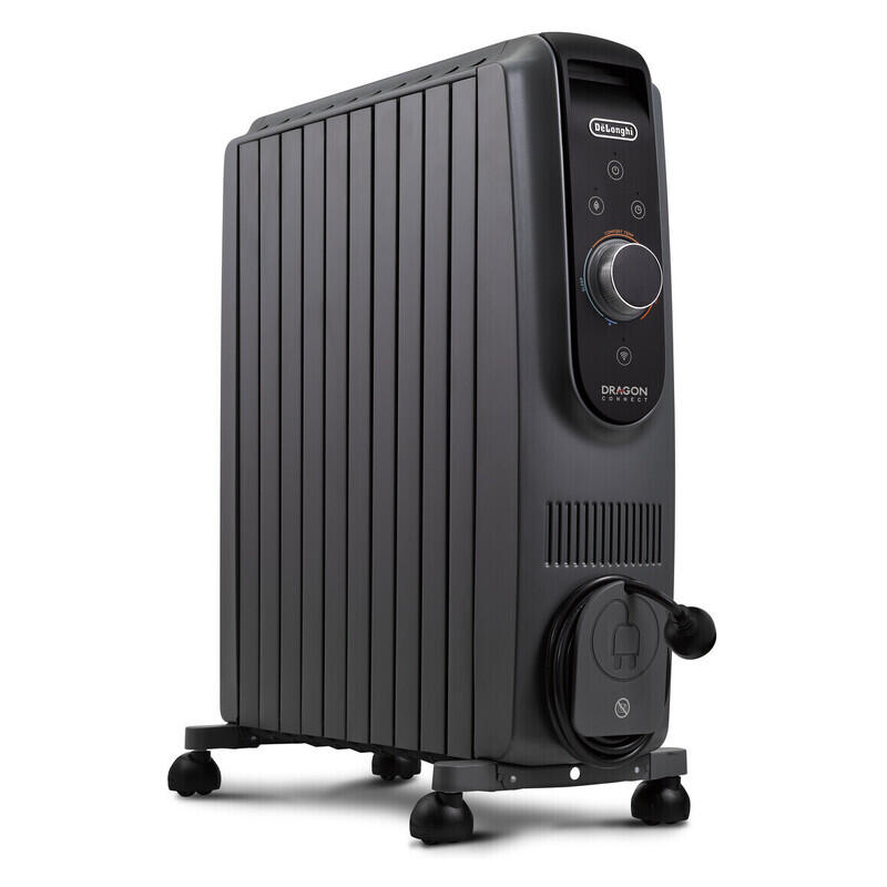DeLonghi 2400W Dragon 5 Pro Smart Column Oil Heater - Black
