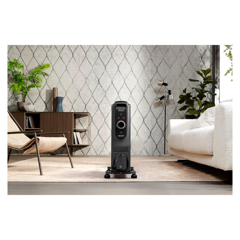 DeLonghi 2400W Dragon 5 Pro Smart Column Oil Heater - Black