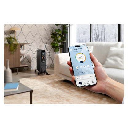 DeLonghi 2400W Dragon 5 Pro Smart Column Oil Heater - Black