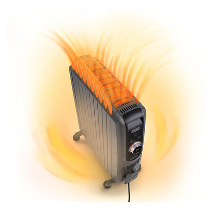 DeLonghi 2400W Dragon 5 Pro Smart Column Oil Heater - Black