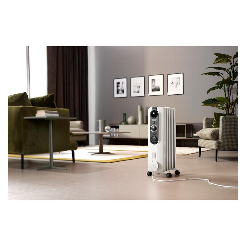 DeLonghi 1500W Radia Easytronic Column Oil Heater - White