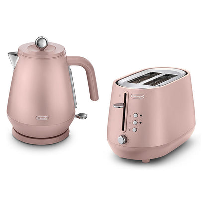 DeLonghi Eclecttica 1.7L Kettle and 2 Slice Toaster Breakfast Pack - Pink