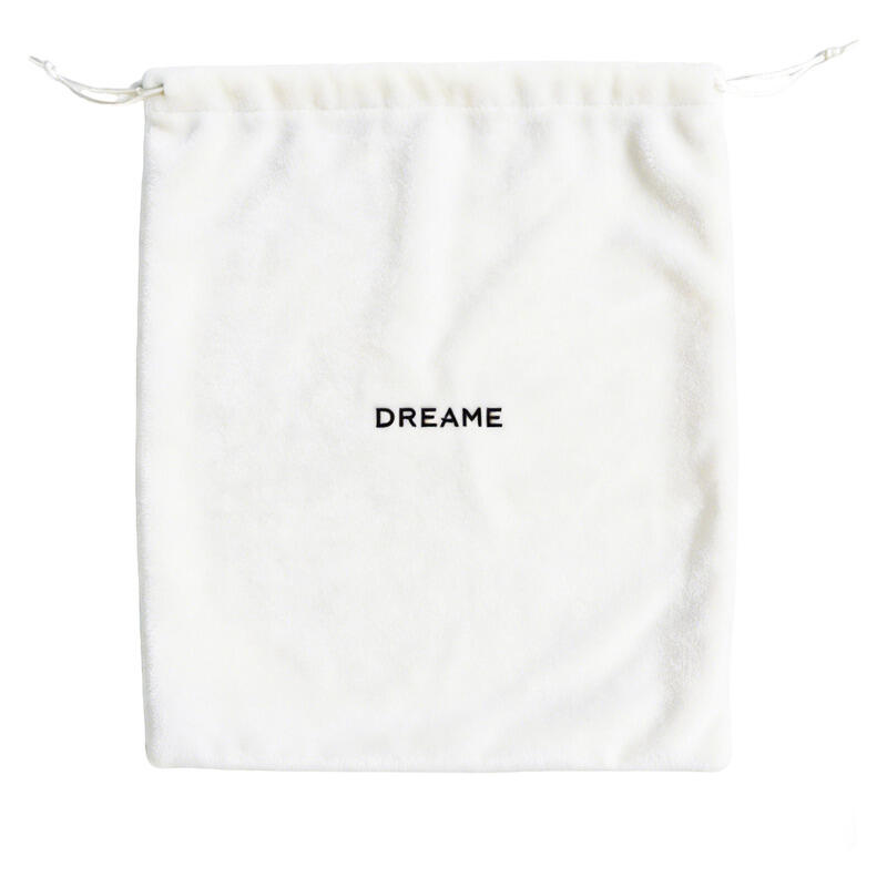 A white drawstring dust bag with the brand name 'DREAME' printed in black text in the center, shown against a plain white background.