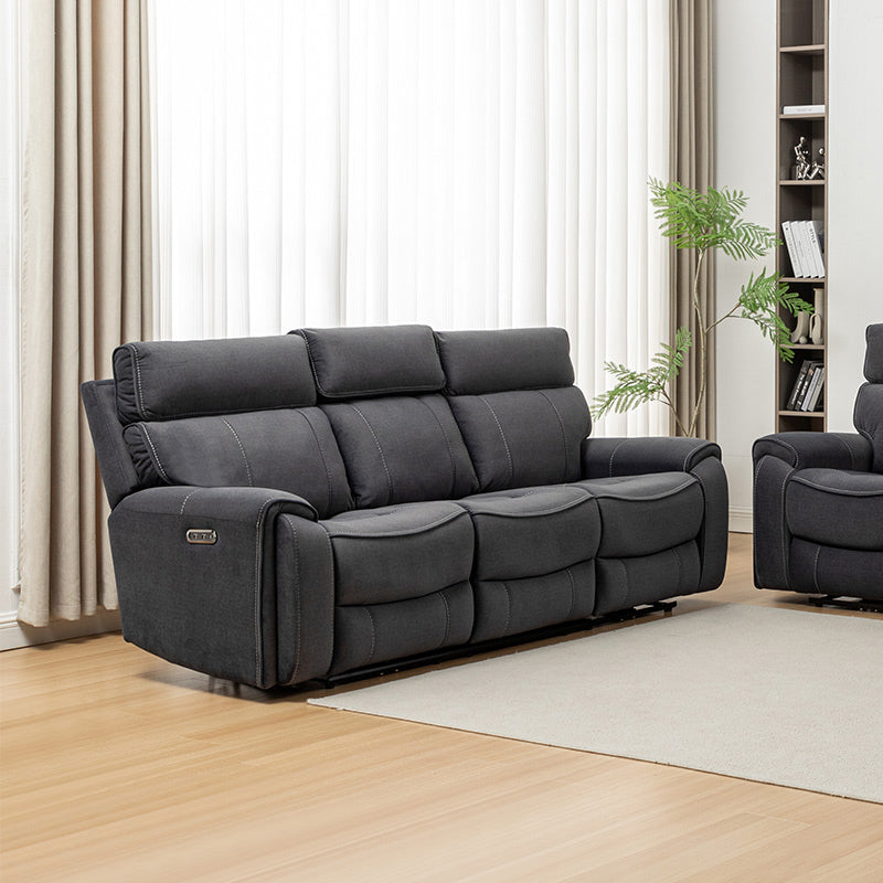 Dynasty 3+1+1 Electric Fabric Recliner Suite - Charcoal