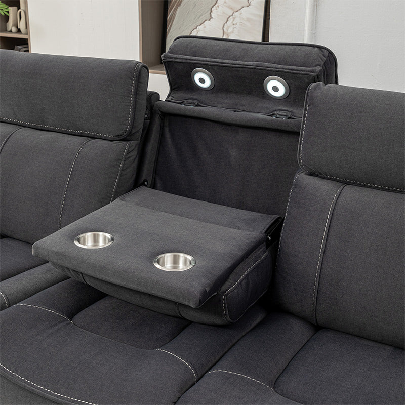 Dynasty 3+1+1 Electric Fabric Recliner Suite - Charcoal